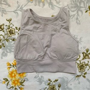 White Size M Mesh Racerback Sports Bra